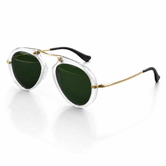 Ultralight TR90 Butterfly UV400 Sunglasses-Clear/Green