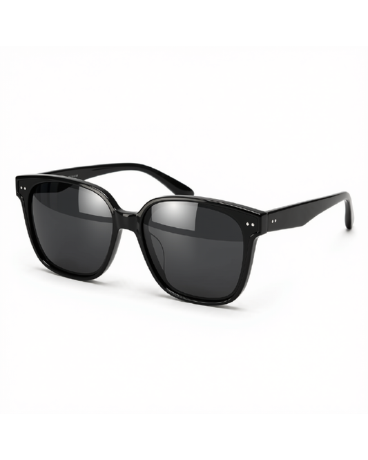 Retro Square Anti-Reflective UV400 Sunglasses-Black