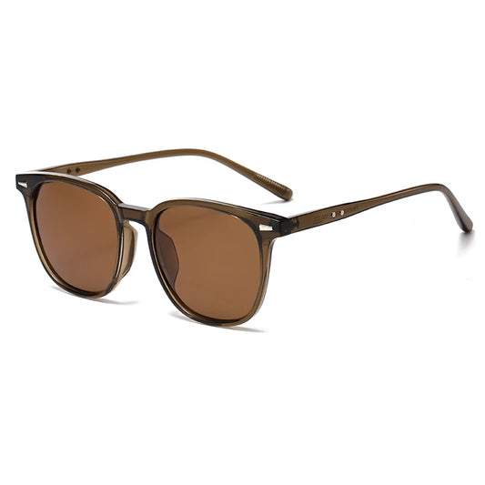 Retro Slim Square UV400 Sunglasses – Brown