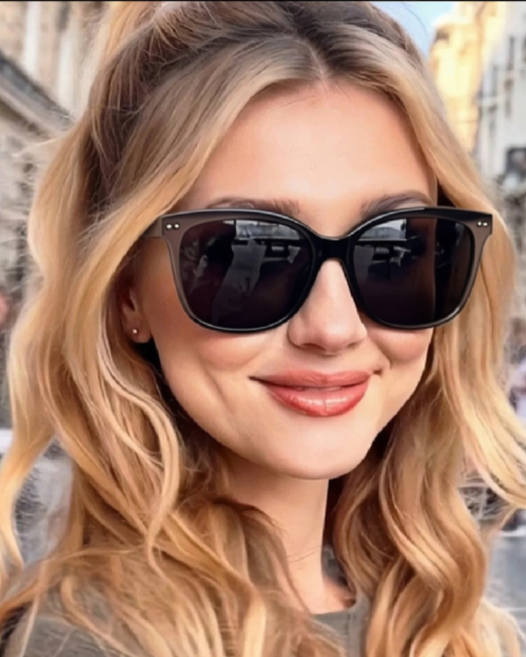 Retro Square Anti-Reflective UV400 Sunglasses-Black/Clear