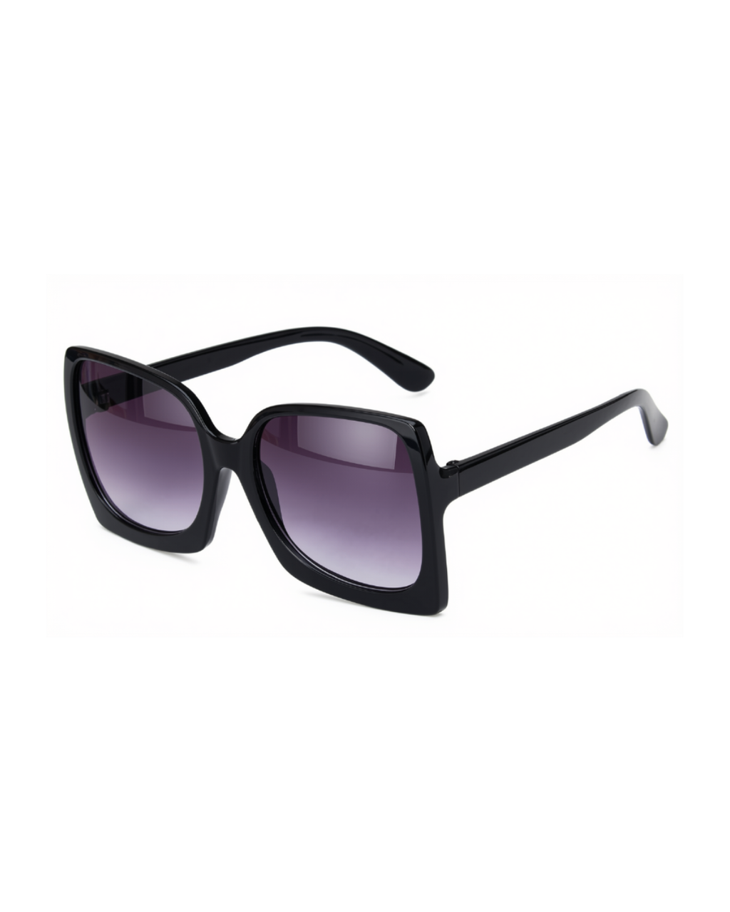 Big Frame Oversized Square Sunglasses-Black