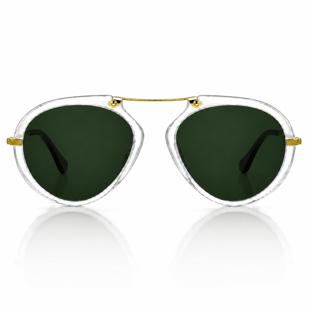 Ultralight TR90 Butterfly UV400 Sunglasses-Clear/Green