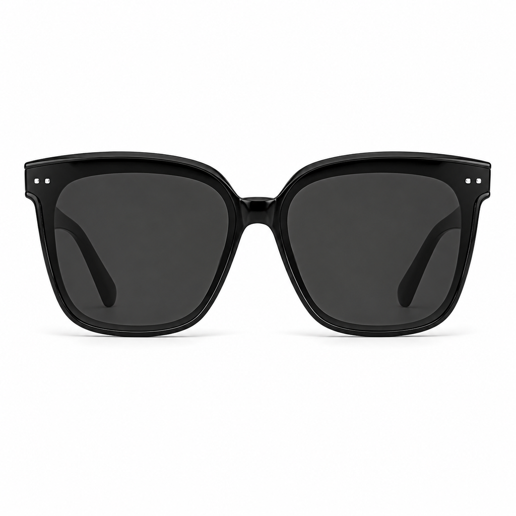 Retro Square Anti-Reflective UV400 Sunglasses-Black