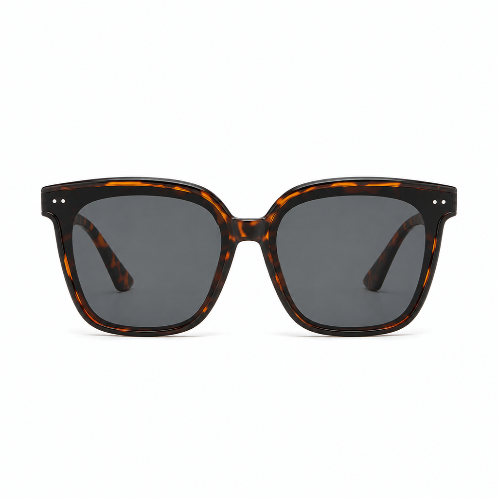 Retro Square Anti-Reflective UV400 Sunglasses-Leopard/Grey