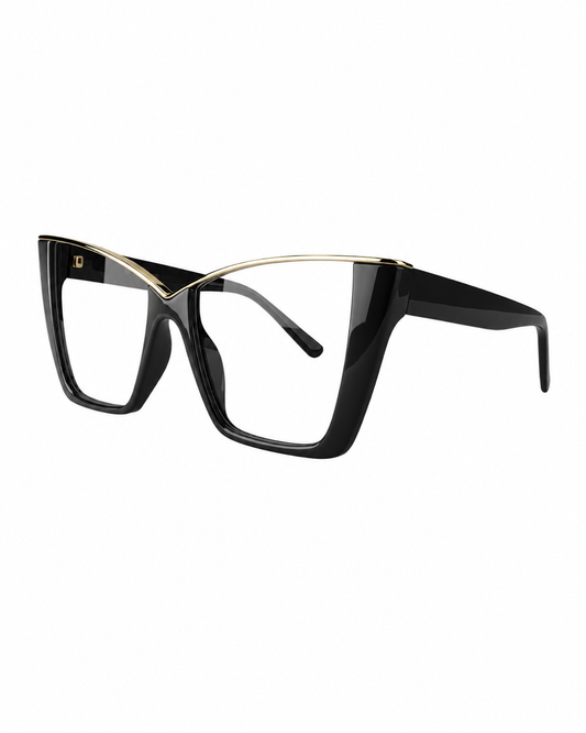 Vintage Jelly-Color Cat-Eye Glasses-Black