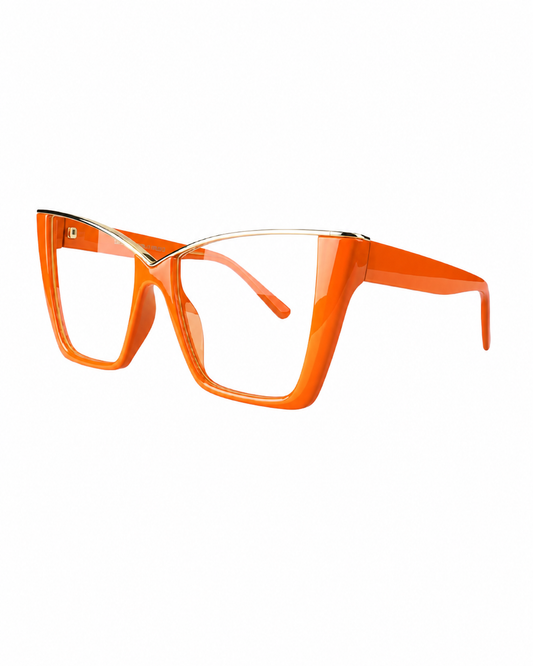 Vintage Jelly-Color Cat-Eye Glasses-Orange