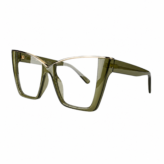 Vintage Jelly-Color Cat-Eye Glasses-Green