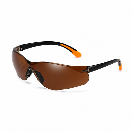 Mirrored Sport Shield Sunglasses-Tea