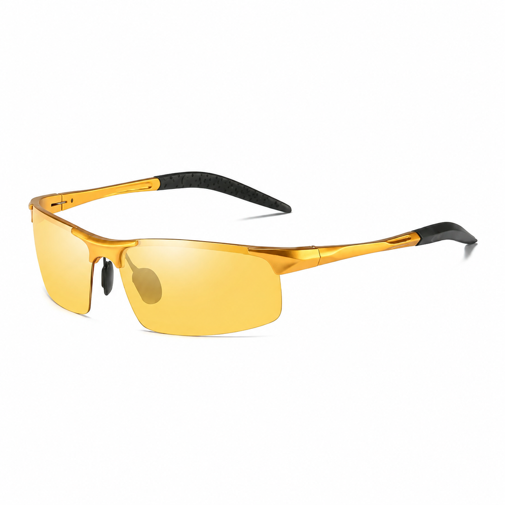 Photochromic Polarized Pilot Driving Sunglasses-Golden