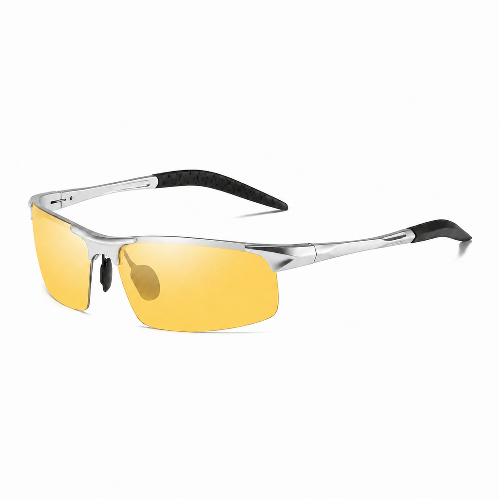 Photochromic Polarized Pilot Driving Sunglasses-Silver