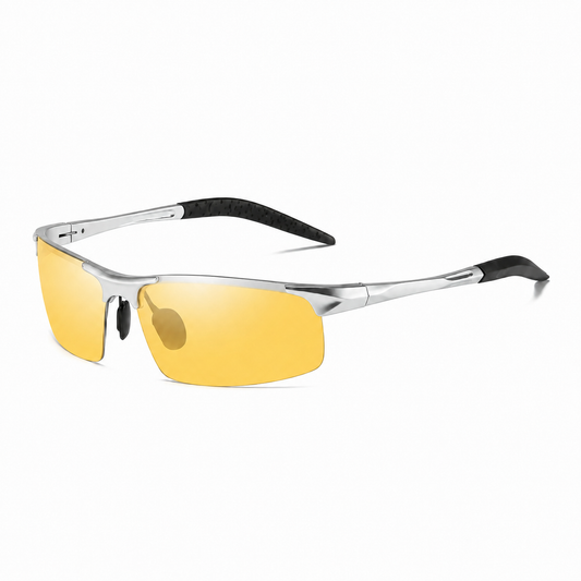 Photochromic Polarized Pilot Driving Sunglasses-Silver