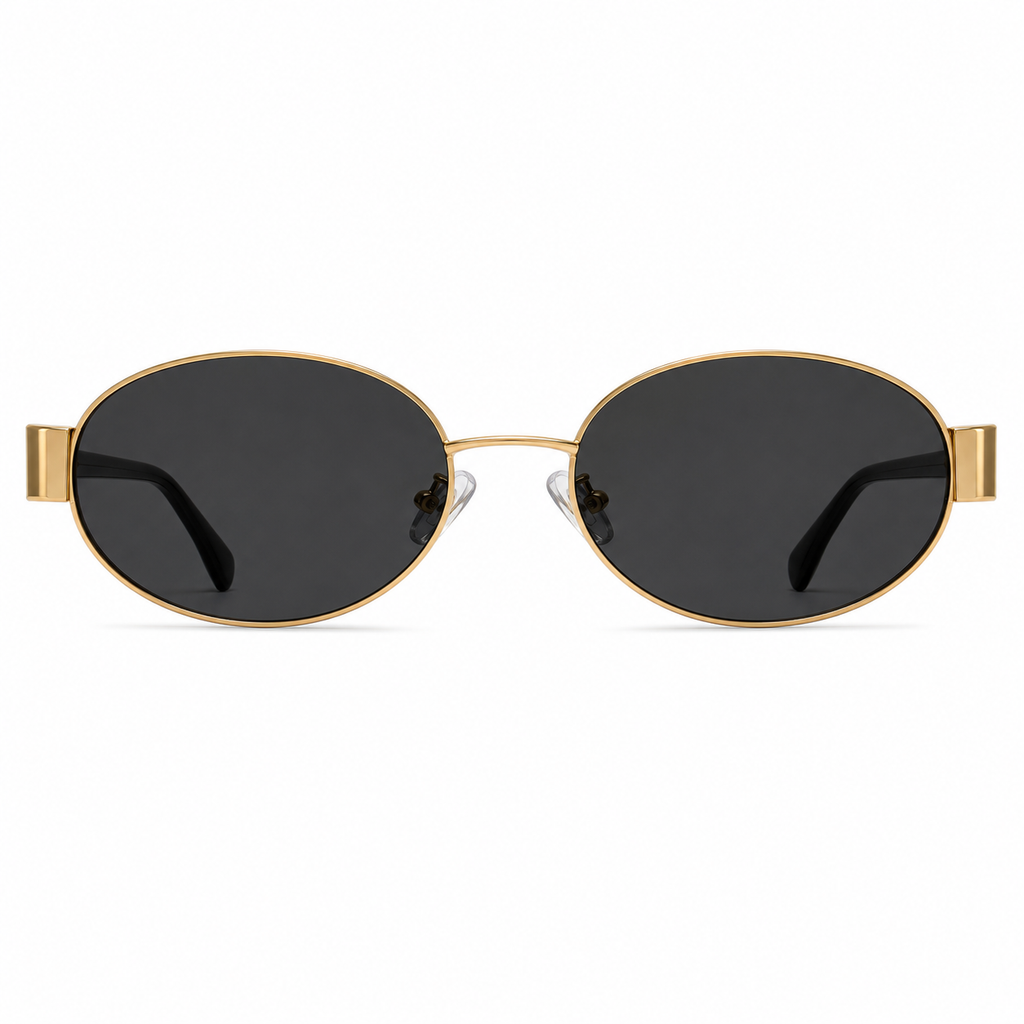 Classic Gold Oval Sunglasses