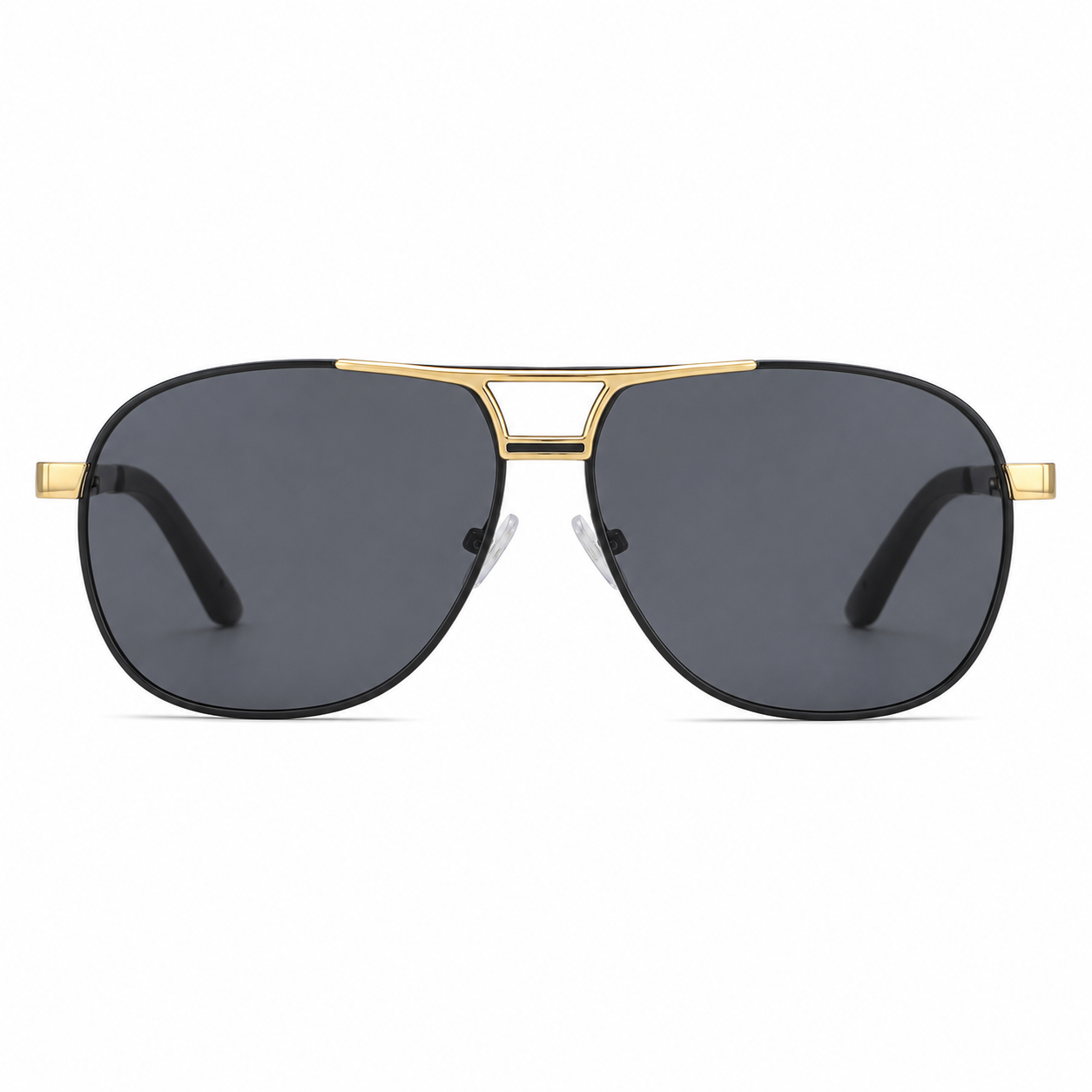 Polarized Double-Bridge Aviator Sunglasses