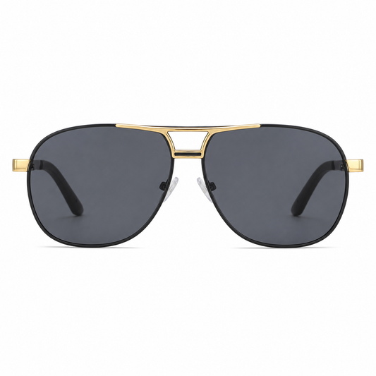 Polarized Double-Bridge Aviator Sunglasses