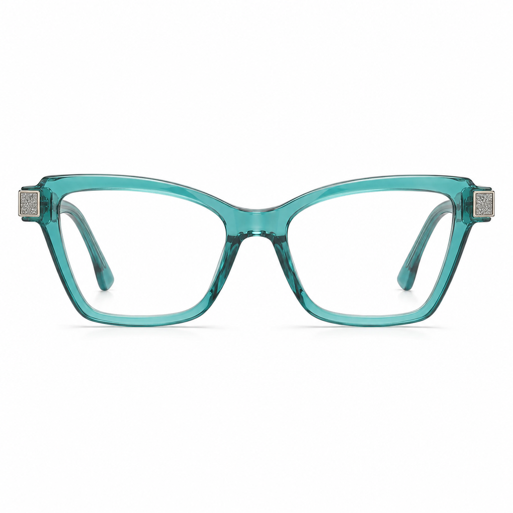 Green Cat-Eye Optical Glasses