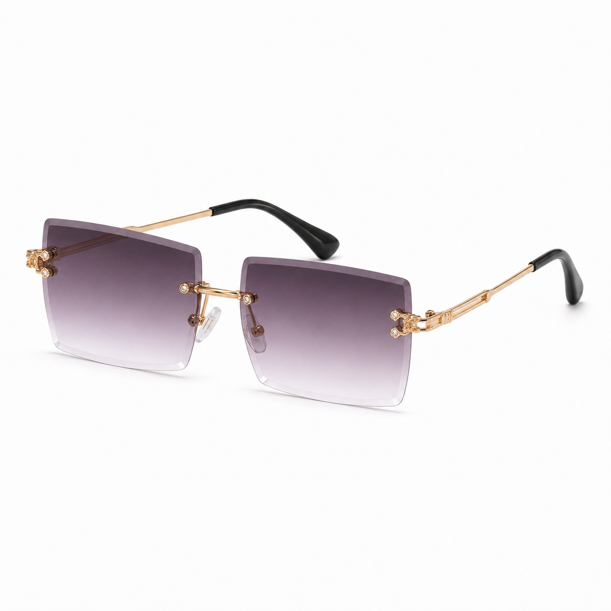 Rimless Gradient Rectangle Sunglasses