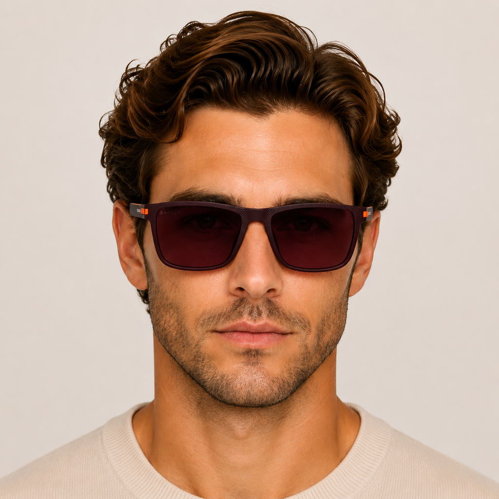 BARCUR Lightweight TR90 Rectangular Polarized UV400 Sunglasses - Tea
