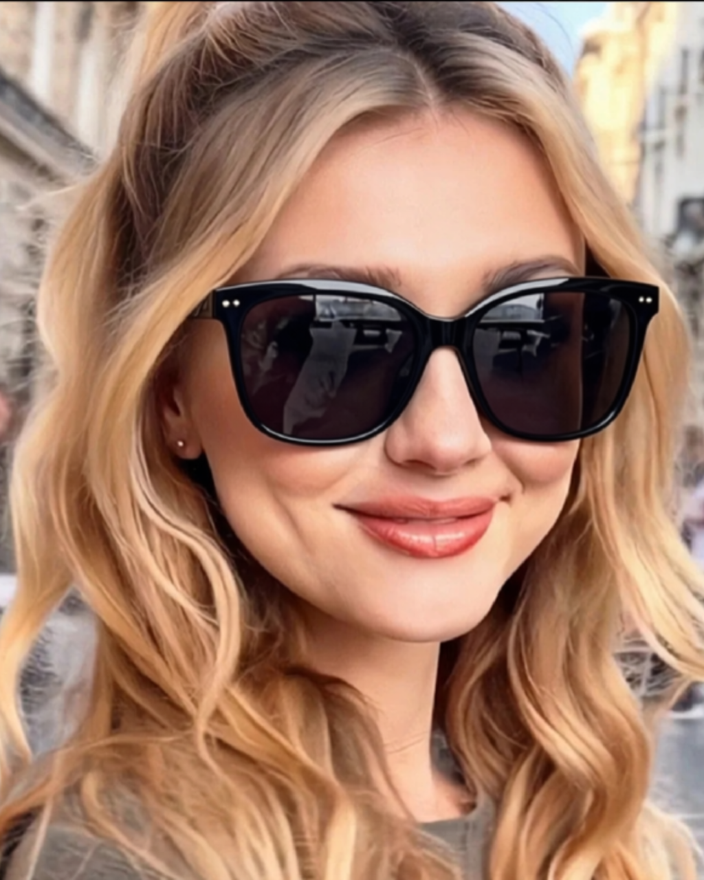 Retro Square Anti-Reflective UV400 Sunglasses-Black