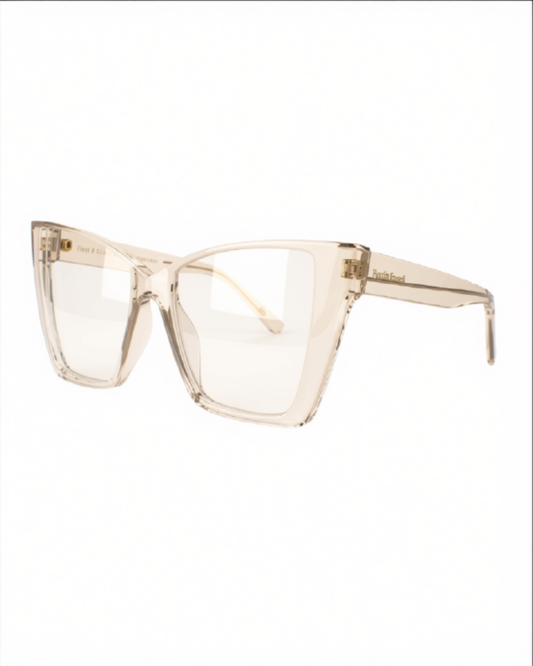 Vintage Jelly-Color Cat-Eye Glasses-Champagne