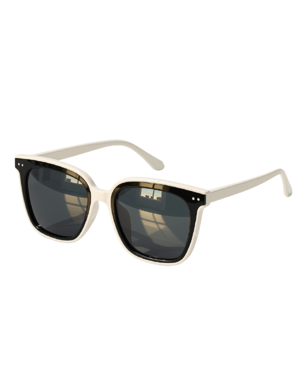 Retro Square Anti-Reflective UV400 Sunglasses-White