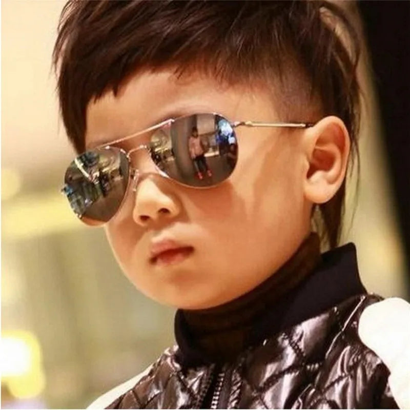 Kids’ Vintage Pilot Sunglasses-Black