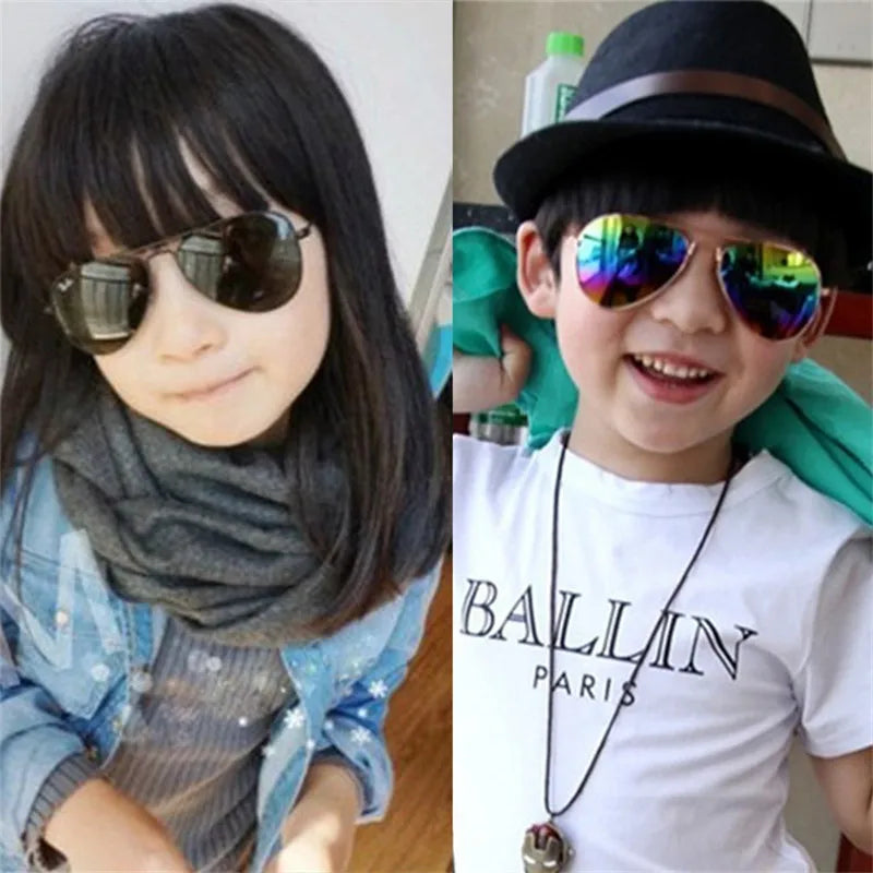 Kids’ Vintage Pilot Sunglasses-Blue
