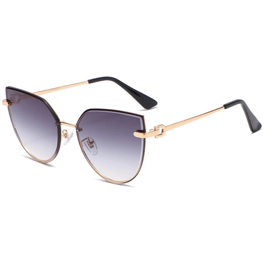Rimless Gradient Cat-Eye Sunglasses
