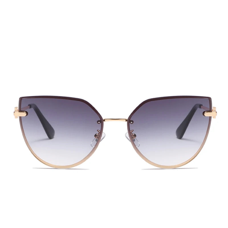 Rimless Gradient Cat-Eye Sunglasses