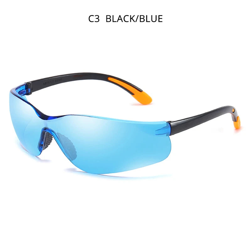 Mirrored Sport Shield Sunglasses-Blue