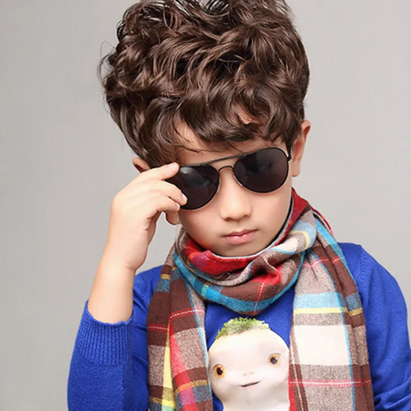 Kids’ Vintage Pilot Sunglasses-Black