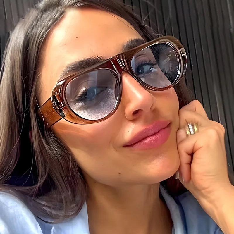 Colorful Oversized Oval Sunglasses