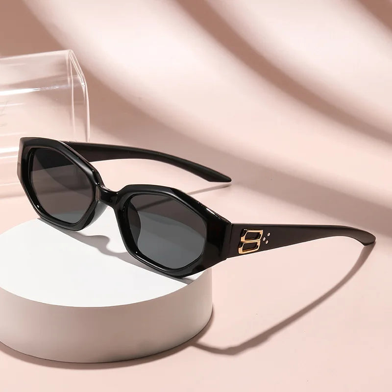 Narrow Polygon Cat-Eye Sunglasses