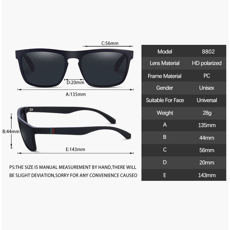 Vintage Polarized Rectangle Sunglasses