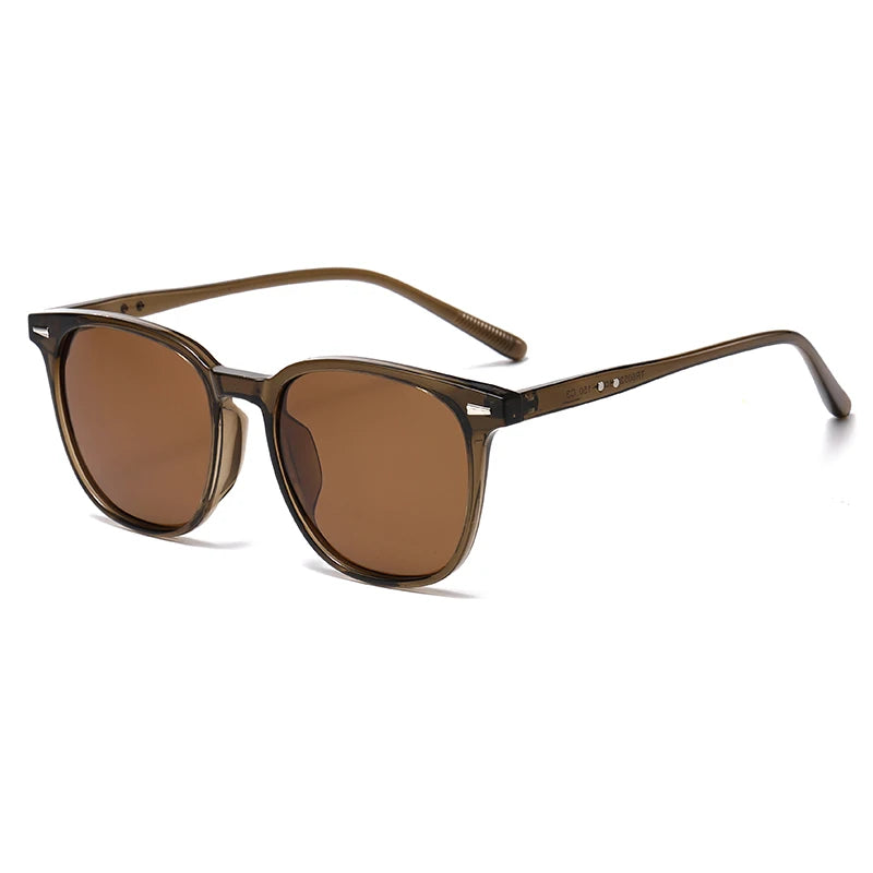 Retro Slim Square UV400 Sunglasses – Brown