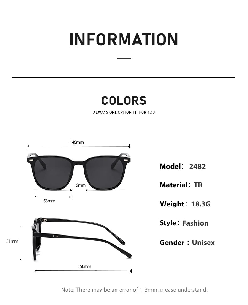Retro Slim Square UV400 Sunglasses – Brown