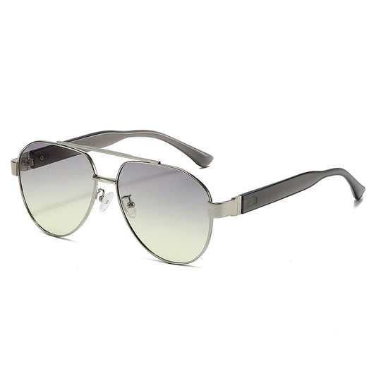 Retro Double-Bridge Pilot Sunglasses