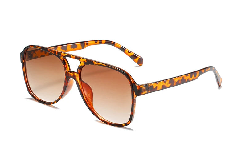 Double-Bridge Acetate Pilot Sunglasses