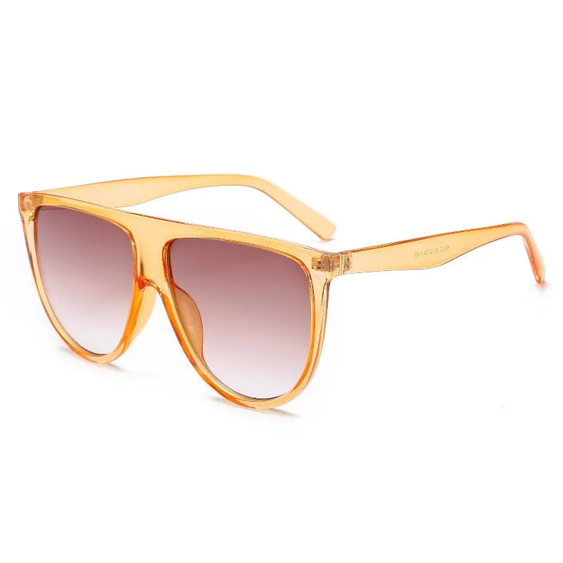 Oversized Flat-Top Shield Sunglasses