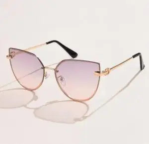 Rimless Gradient Cat-Eye Sunglasses