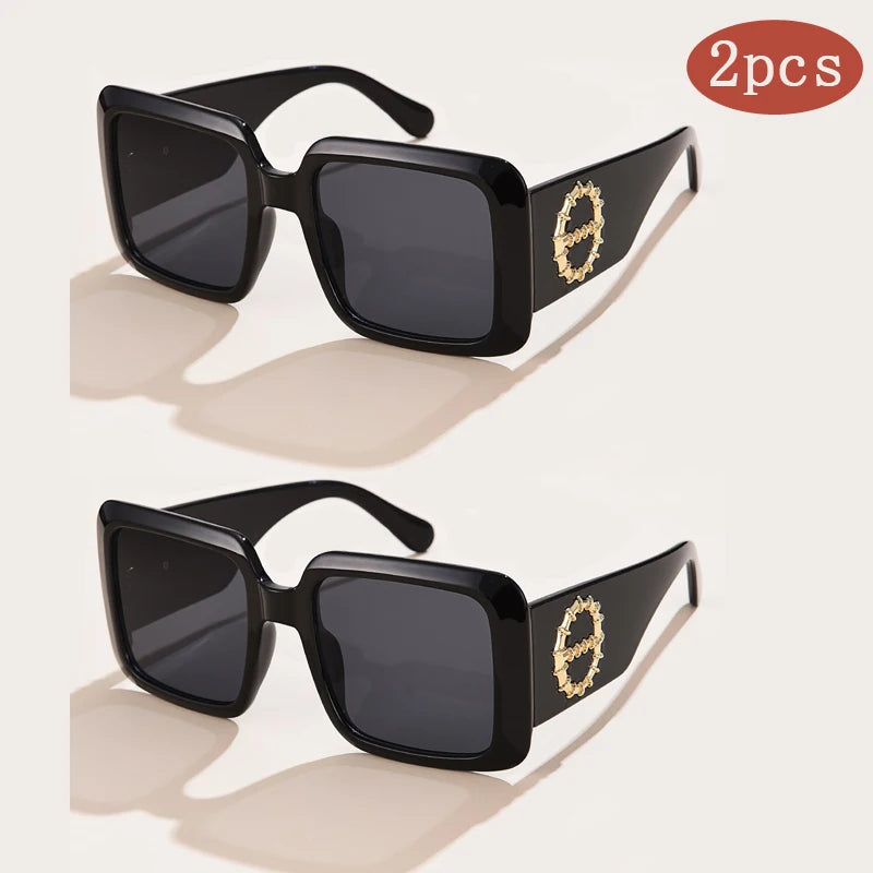 Oversized Gradient Rectangle Sunglasses