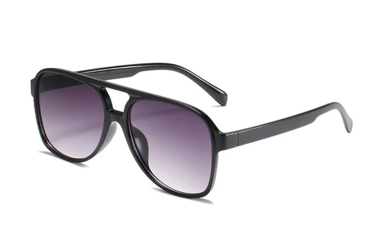 Double-Bridge Acetate Pilot Sunglasses