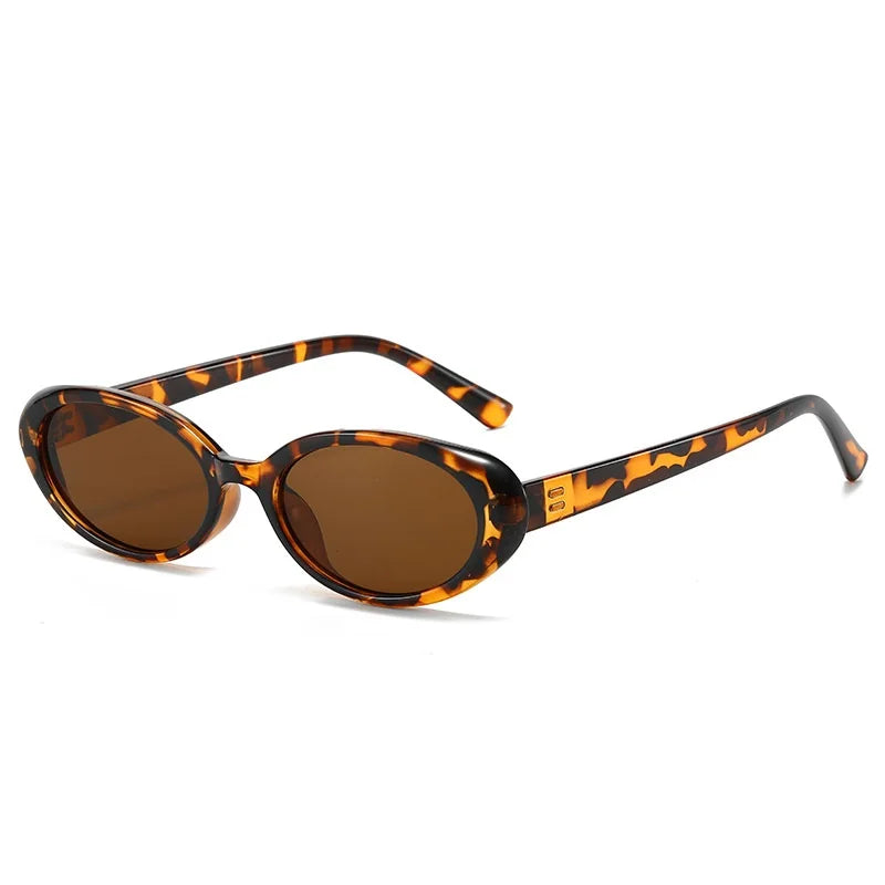 Small Retro Oval Cat-Eye Sunglasses