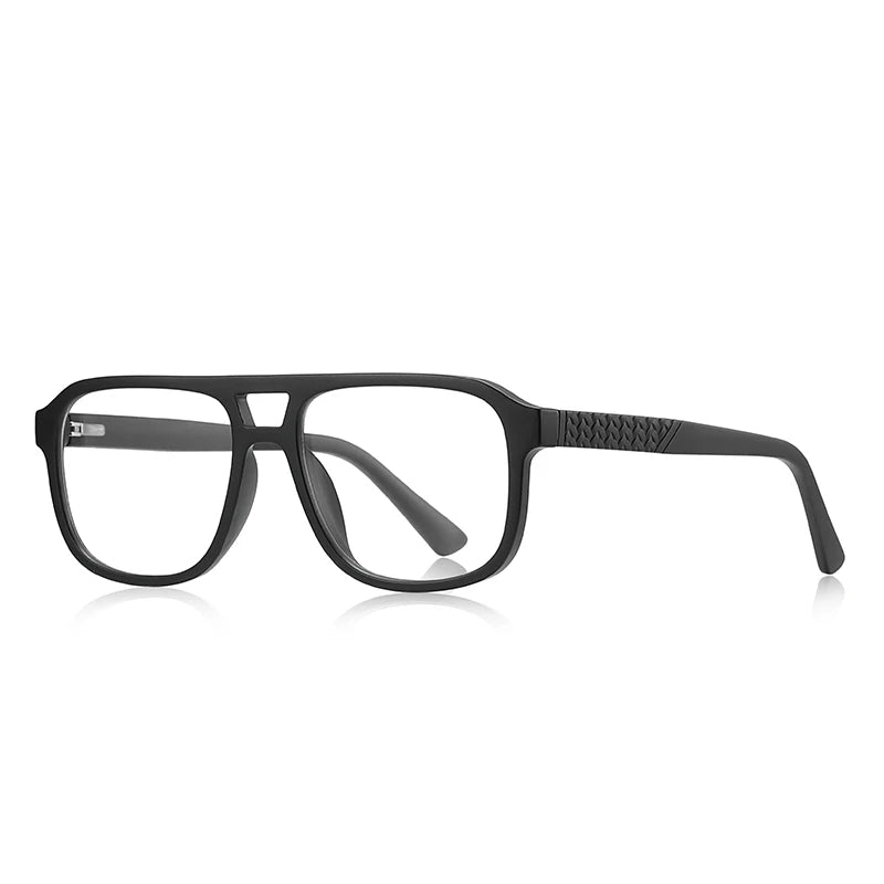 Men’s Classic Square Full-Rim Glasses-Matte Black
