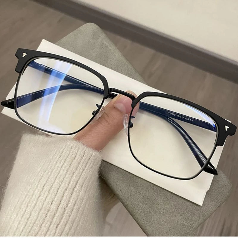 Retro Half-Frame Blue-Light Glasses