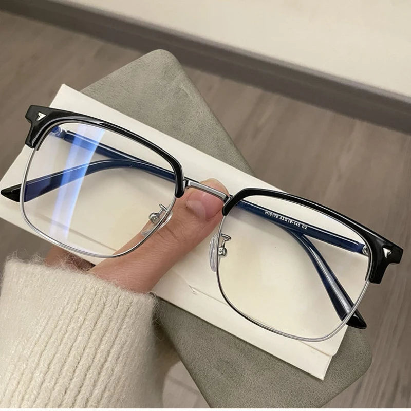 Retro Half-Frame Blue-Light Glasses