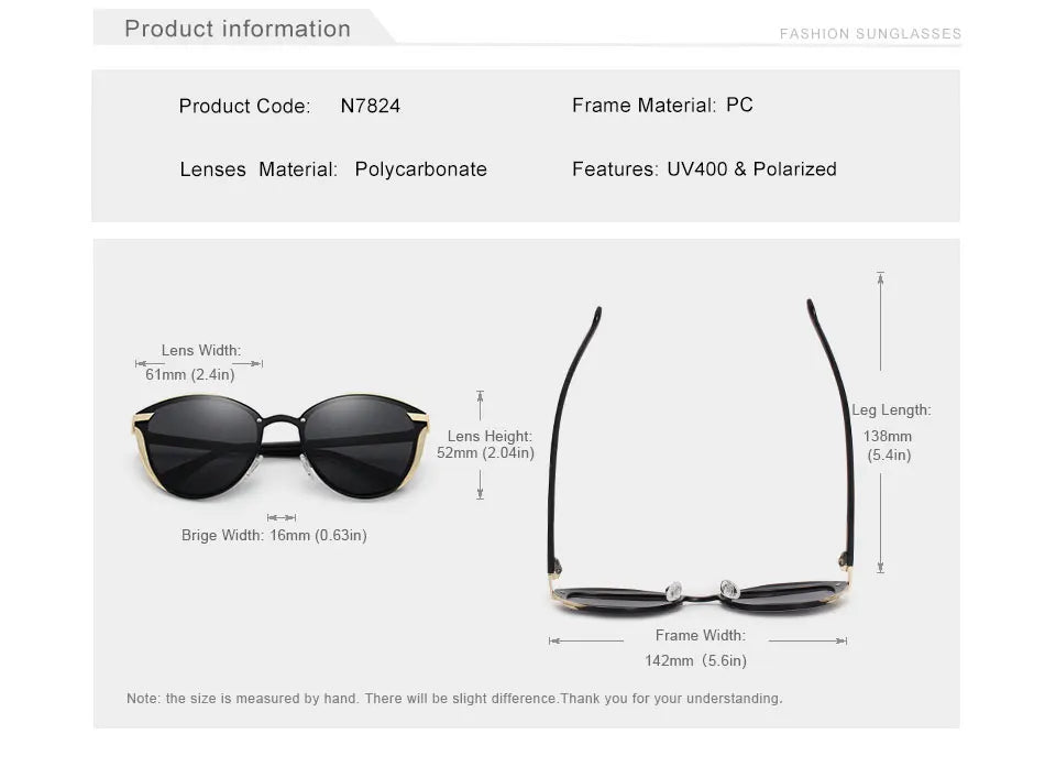 Elegant Polarized Cat-Eye Sunglasses