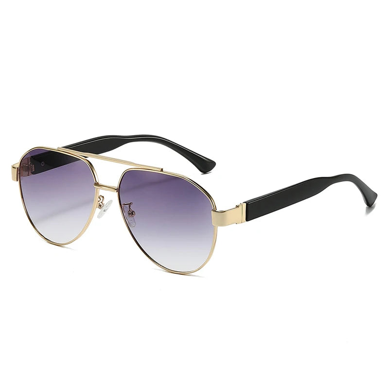 Retro Double-Bridge Pilot Sunglasses