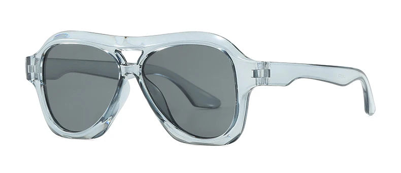 Oversized Double-Bridge Pilot Sunglasses