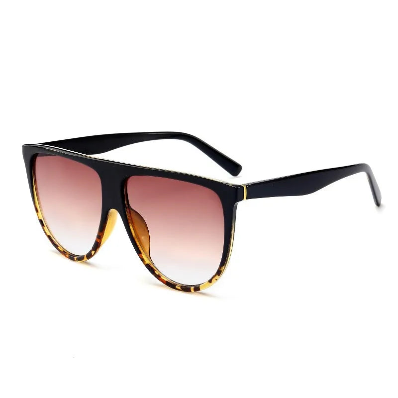 Oversized Flat-Top Shield Sunglasses