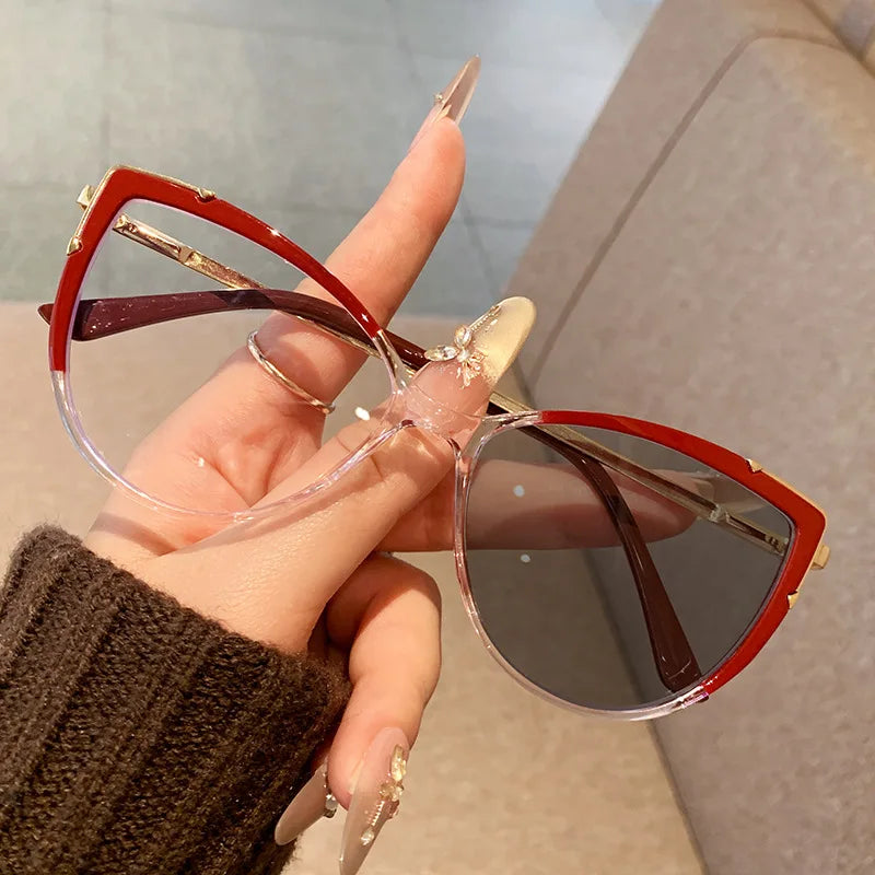 Retro Photochromic Cat-Eye Blue Light Glasses
